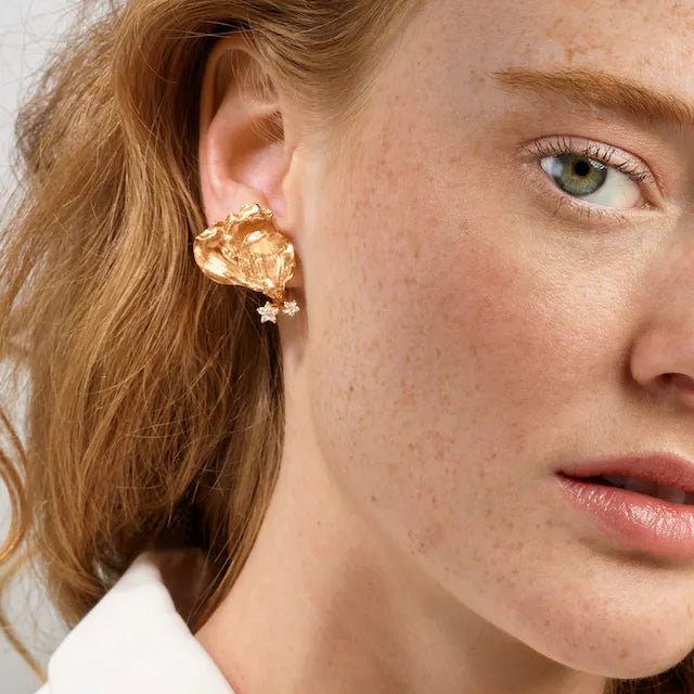 Wild rose earclips