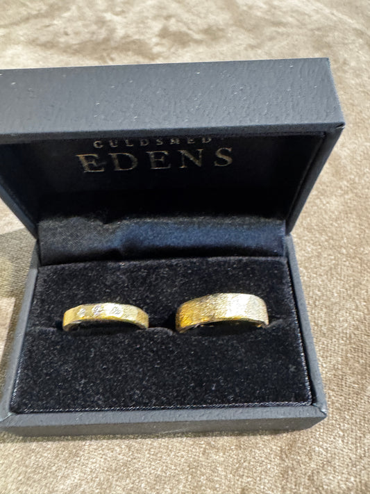 18 kt vielsesringe, specialopgave - Guldsmed Edens