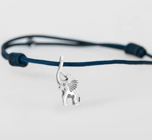 Ole Lynggaard - Sølv elephant charm med snor