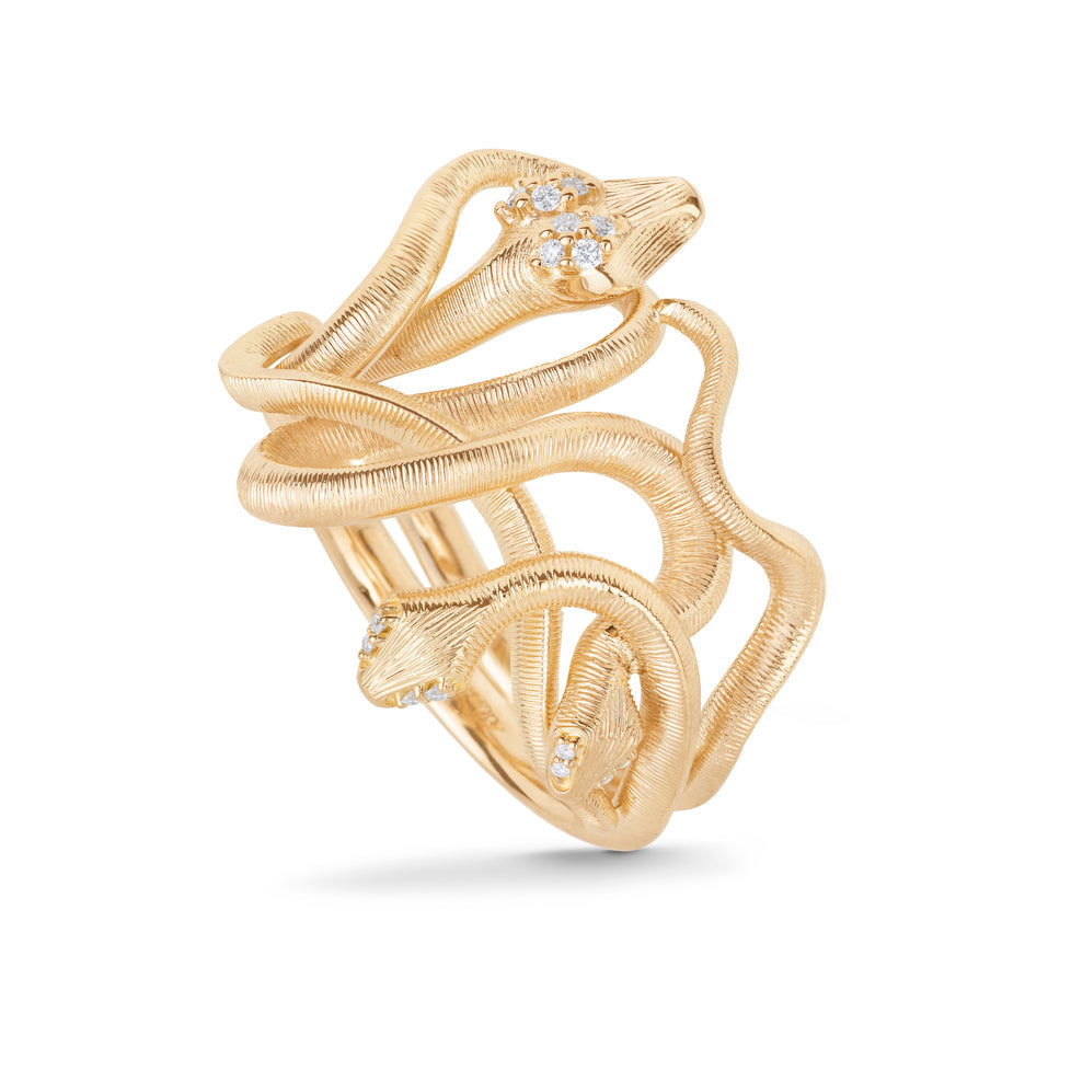 Ole Lynggaard - Snakes Ring Medusa Med Brillanter - Guldsmed Edens