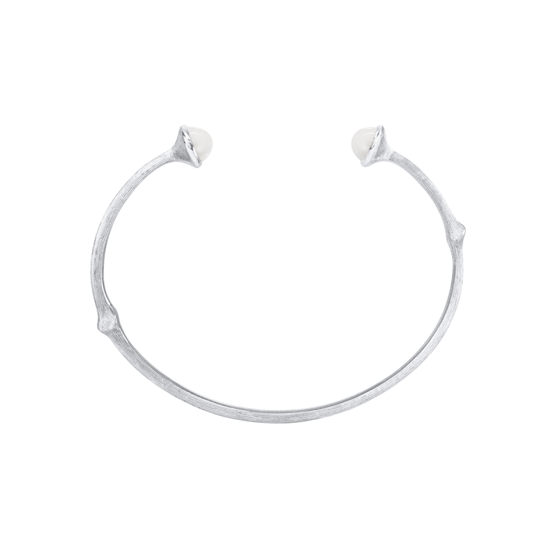 Ole Lynggaard - Nature armring - 18 kt. hvidguld med hvid månesten - Guldsmed Edens