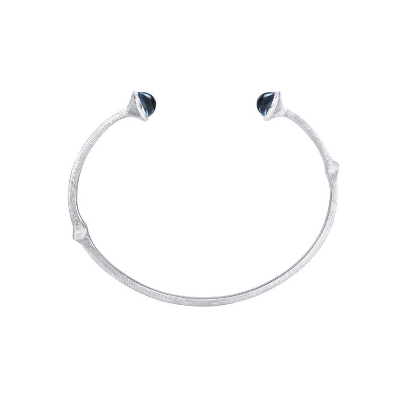 Ole Lynggaard - Nature armring - 18 kt. hvidguld med blå topas - Guldsmed Edens