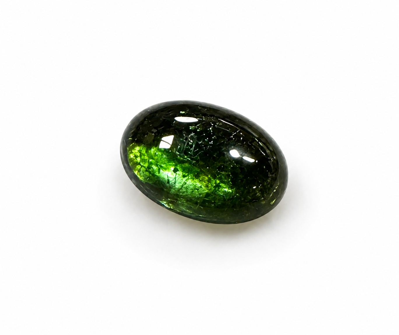 Grøn turmalin cabochon 💚 - Guldsmed Edens
