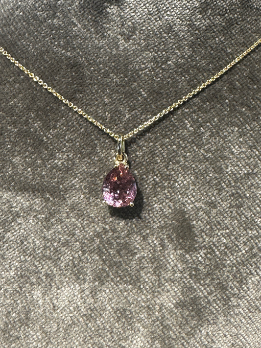 Dråbeformet lyserød turmalin - Guldsmed Edens