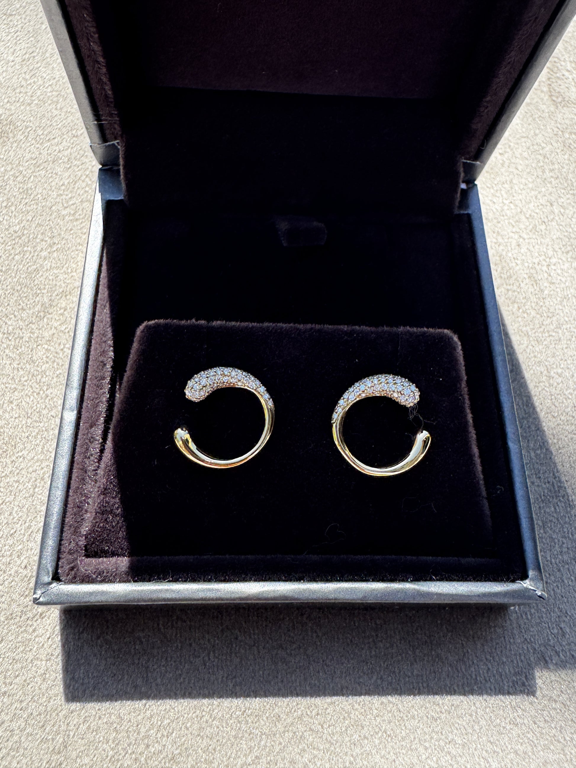 Vintage Georg Jensen Mercy Øreringe i 18 kt Guld med Brillanter - Guldsmed Edens