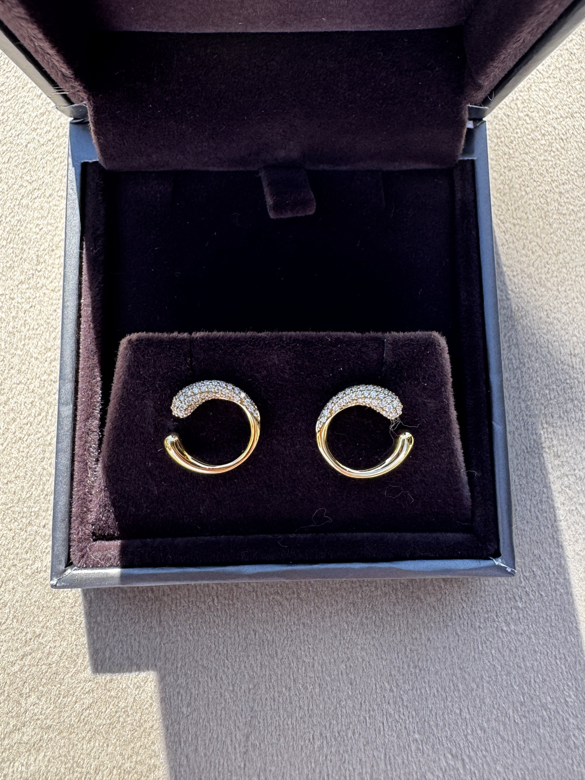 Vintage Georg Jensen Mercy Øreringe i 18 kt Guld med Brillanter - Guldsmed Edens
