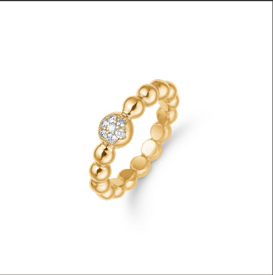 14 kt guldring med brillanter - Guldsmed Edens