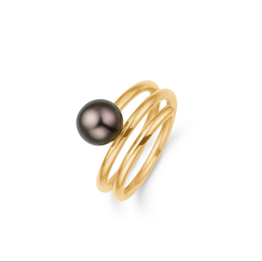 14 kt guldring med Tahiti-perle - Guldsmed Edens
