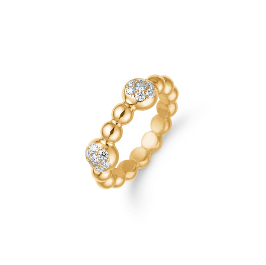 14 kt guldring med diamanter - Guldsmed Edens